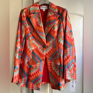 PER SE by CARLISLE PIERROT Pleat Detail at Back Single-Breasted Luxury Blazer 4